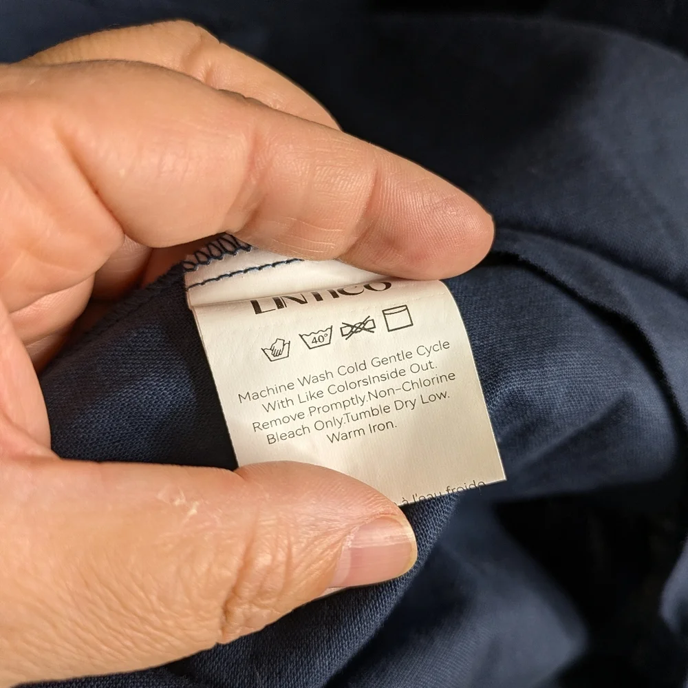 NEW Lintico Asymmetrical Tunic Top XXL Blue Lagenlook Minimalist Linen Cotton - Picture 10 of 12